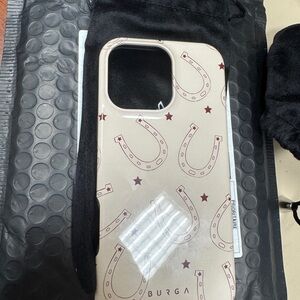 Burga Cream Phone Case with Horseshoe Design iPhone 16 Pro Max